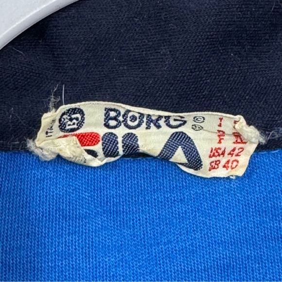 Vintage 80s FILA Bjorn Borg Tennis Full Zip Tracket Jacket Blue Men’s Medium 42 - Picture 3 of 8